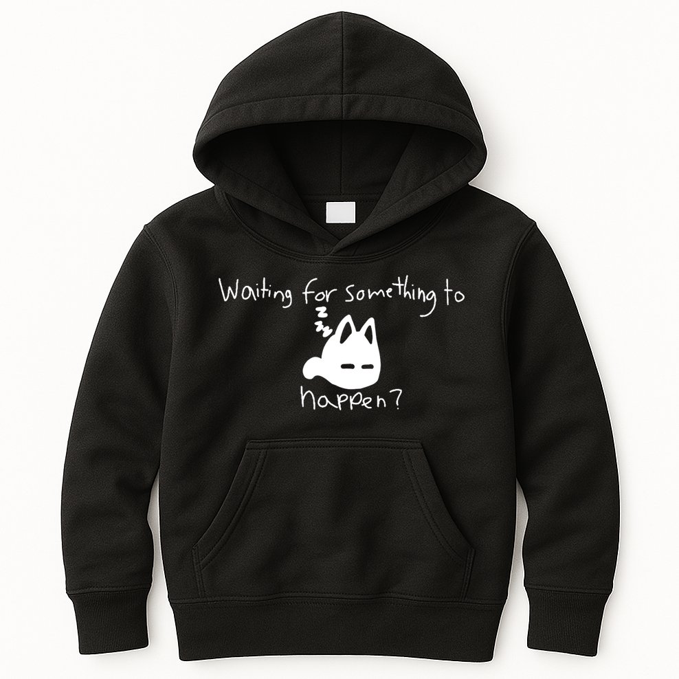 Cat Lover Waiting For Something To Happen Omori Cat Inspired Kids Hoodie
