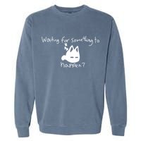 Cat Lover Waiting For Something To Happen Omori Cat Inspired Garment-Dyed Sweatshirt