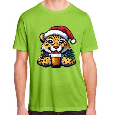 Christmas Leopard With Beer Xmas Funny Party Meaningful Gift Adult ChromaSoft Performance T-Shirt