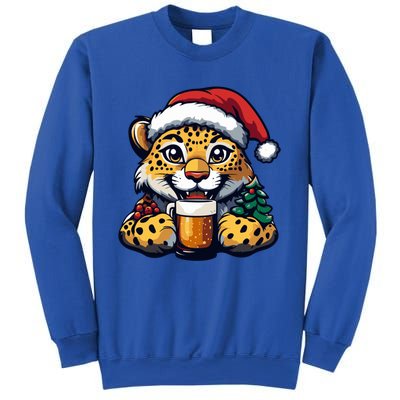 Christmas Leopard With Beer Xmas Funny Party Meaningful Gift Sweatshirt