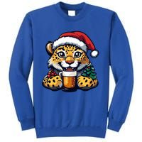 Christmas Leopard With Beer Xmas Funny Party Meaningful Gift Tall Sweatshirt