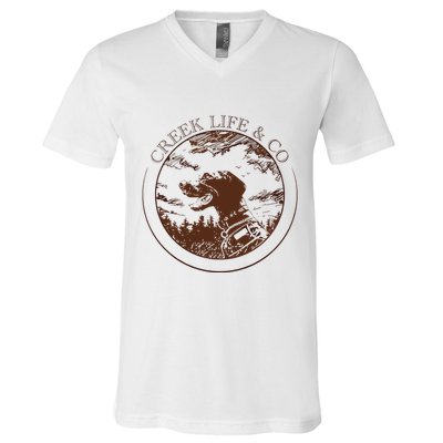 Creek Life With K.E.L.C.E V-Neck T-Shirt