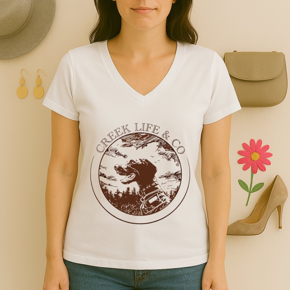 Creek Life With K.E.L.C.E Women's V-Neck T-Shirt