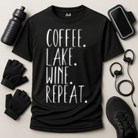 Coffee Lake Wine Repeat Gift Cooling Performance Crew T-Shirt
