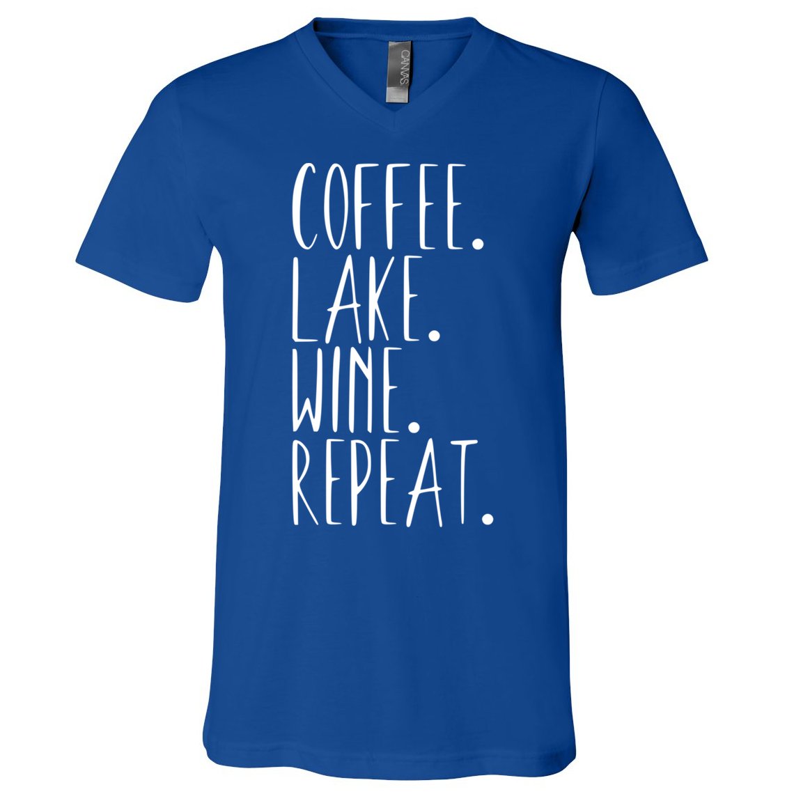 Coffee Lake Wine Repeat Gift V-Neck T-Shirt