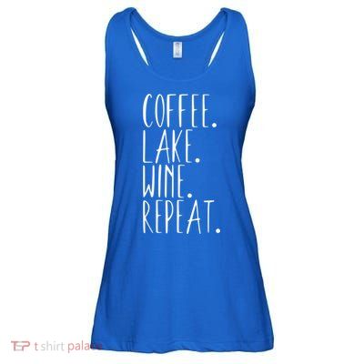 Coffee Lake Wine Repeat Gift Ladies Essential Flowy Tank