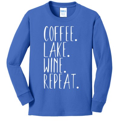 Coffee Lake Wine Repeat Gift Kids Long Sleeve Shirt