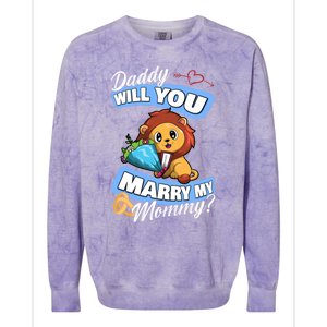 Cute Lion Wedding Offer Daddy Will You Marry My Mommy Gift Colorblast Crewneck Sweatshirt