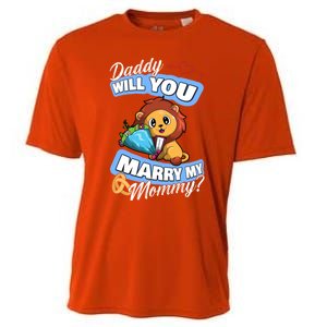 Cute Lion Wedding Offer Daddy Will You Marry My Mommy Gift Cooling Performance Crew T-Shirt