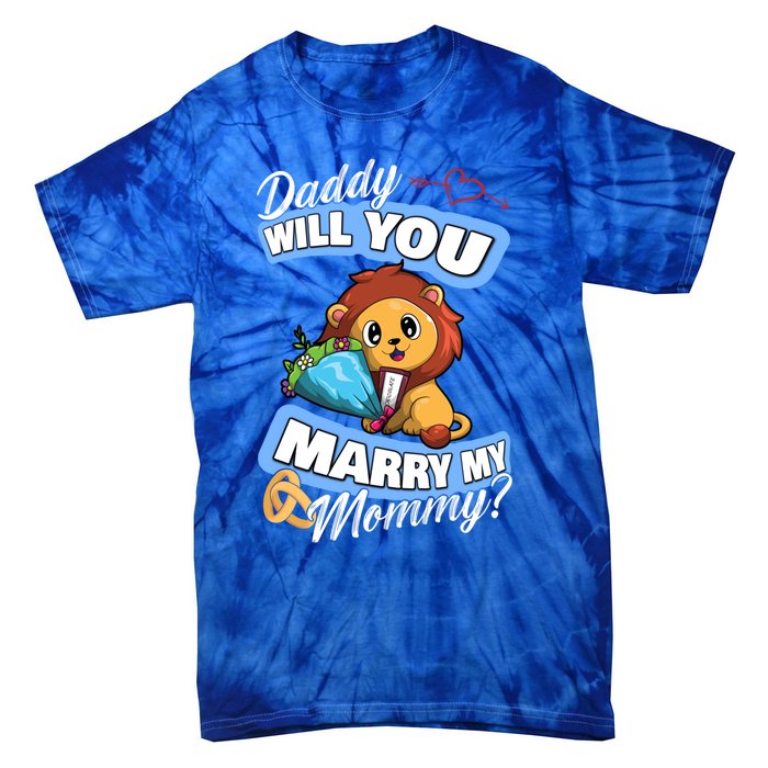 Cute Lion Wedding Offer Daddy Will You Marry My Mommy Gift Tie-Dye T-Shirt