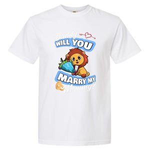 Cute Lion Wedding Offer Daddy Will You Marry My Mommy Gift Garment-Dyed Heavyweight T-Shirt