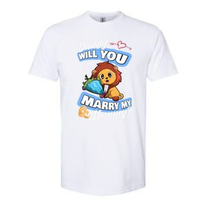 Cute Lion Wedding Offer Daddy Will You Marry My Mommy Gift Softstyle CVC T-Shirt