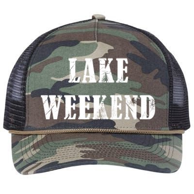 Cute Lake Weekend Gift Retro Rope Trucker Hat Cap