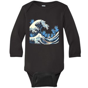 Cat Ladies Wave Of Blue Design Blue Cats Wave For Kamala Funny Baby Long Sleeve Bodysuit