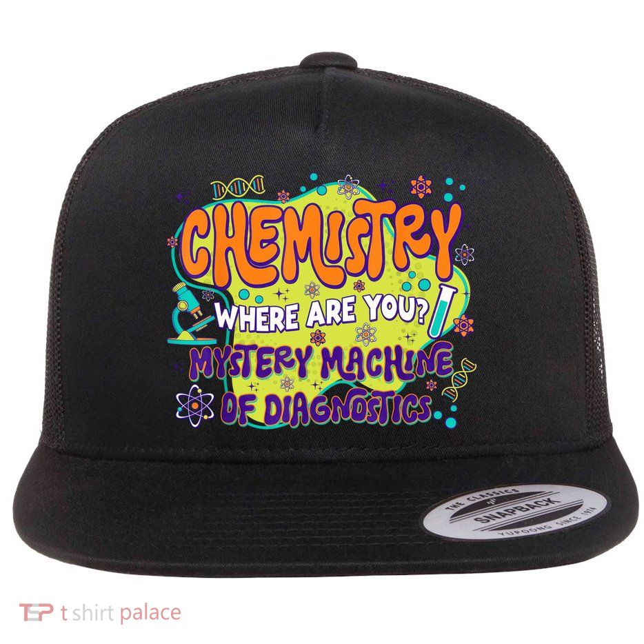 Chemistry Lab Week 2025 Mystery Machine Of Diagnostics  Flat Bill Trucker Hat