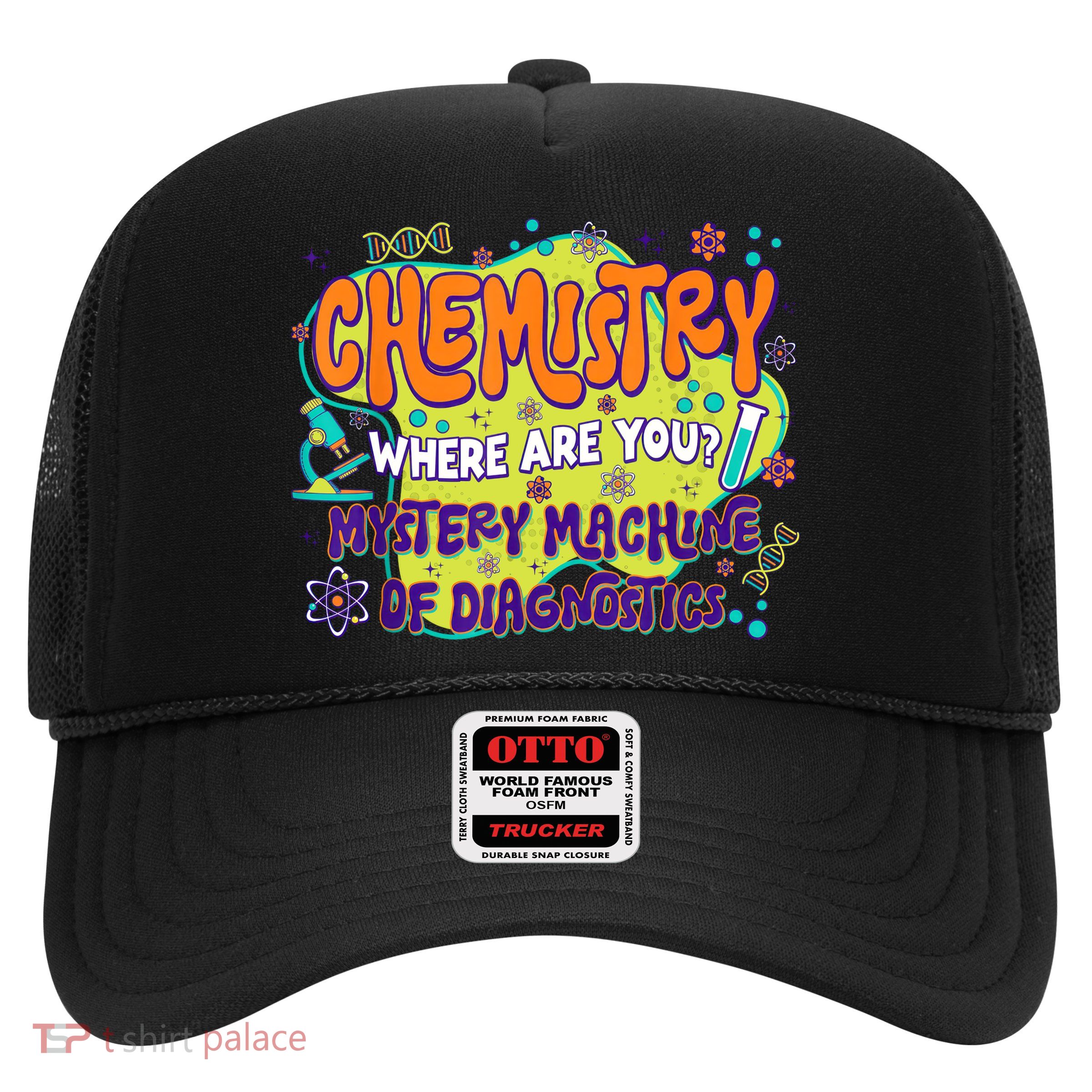 Chemistry Lab Week 2025 Mystery Machine Of Diagnostics  Trucker Hat