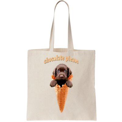 Chocolate Lab Waffle Cone Ice Cream Cute Puppy Tote Bag