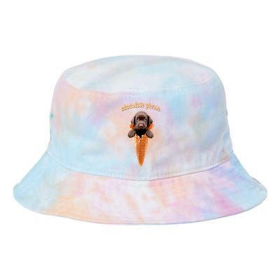 Chocolate Lab Waffle Cone Ice Cream Cute Puppy Tie Dye Newport Bucket Hat