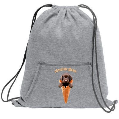 Chocolate Lab Waffle Cone Ice Cream Cute Puppy Sweatshirt Cinch Pack Bag