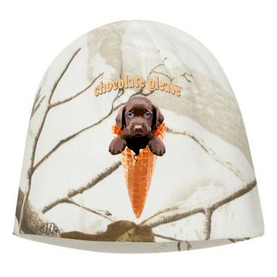 Chocolate Lab Waffle Cone Ice Cream Cute Puppy Kati - Camo Knit Beanie