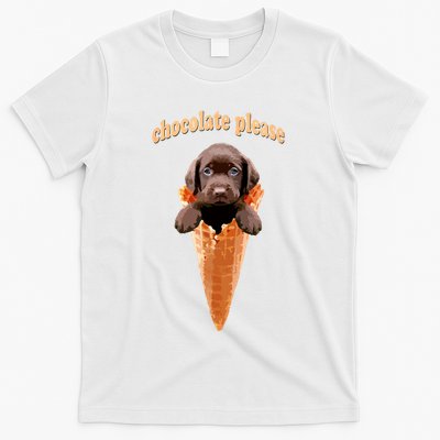 Chocolate Lab Waffle Cone Ice Cream Cute Puppy T-Shirt