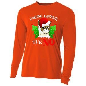 Cat Lover Xmas Dashing Through Grumpy Cats The No Christmas Cooling Performance Long Sleeve Crew