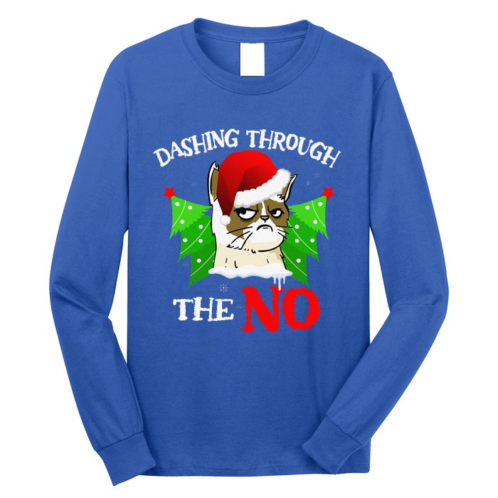 Cat Lover Xmas Dashing Through Grumpy Cats The No Christmas Long Sleeve Shirt