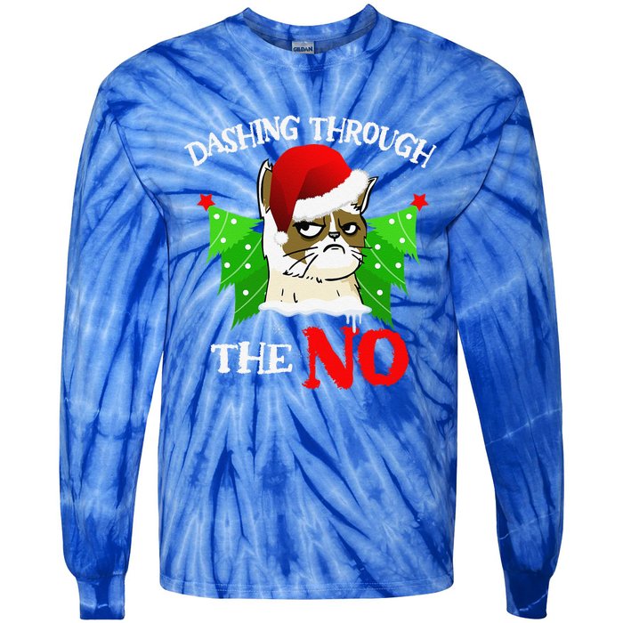 Cat Lover Xmas Dashing Through Grumpy Cats The No Christmas Tie-Dye Long Sleeve Shirt