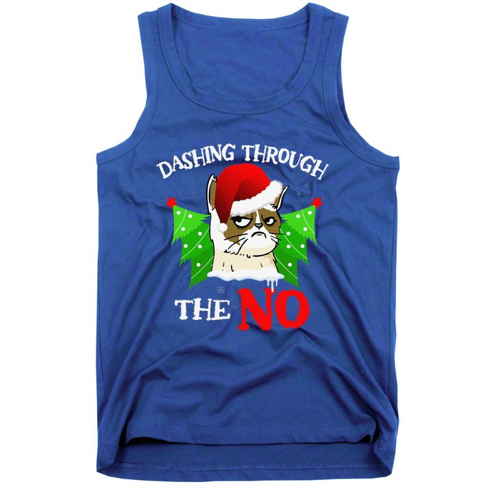 Cat Lover Xmas Dashing Through Grumpy Cats The No Christmas Tank Top