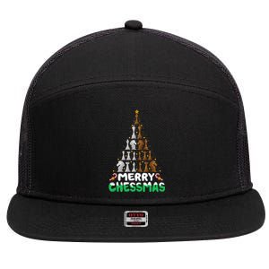 Chess Lover Xmas Merry Chessmas Christmas Tree 7 Panel Mesh Trucker Snapback Hat