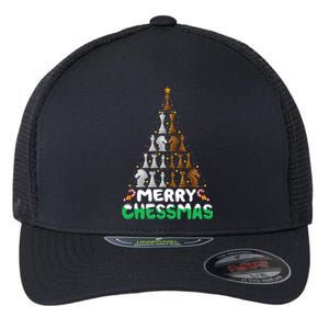 Chess Lover Xmas Merry Chessmas Christmas Tree Flexfit Unipanel Trucker Cap