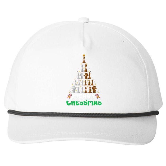 Chess Lover Xmas Merry Chessmas Christmas Tree Snapback Five-Panel Rope Hat