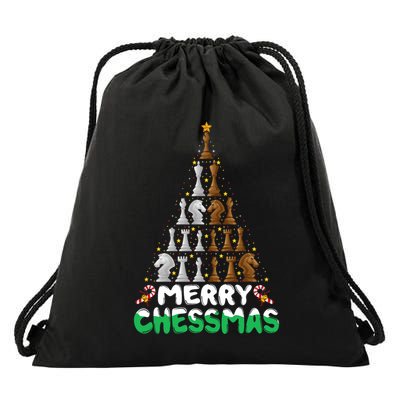 Chess Lover Xmas Merry Chessmas Christmas Tree Drawstring Bag