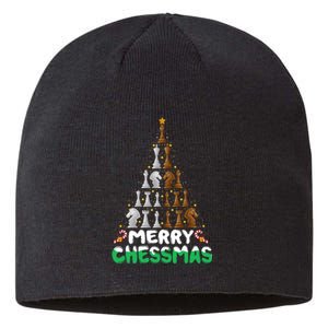 Chess Lover Xmas Merry Chessmas Christmas Tree Sustainable Beanie