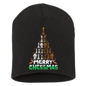 Chess Lover Xmas Merry Chessmas Christmas Tree Short Acrylic Beanie