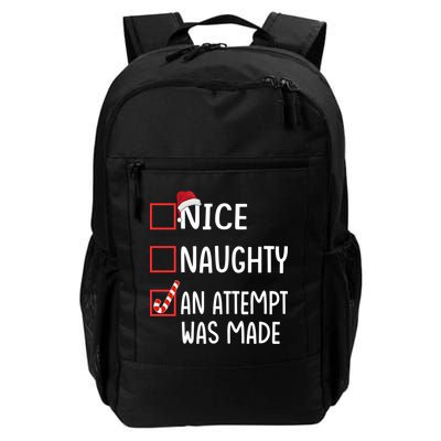 Christmas List Xmas Gift Nice Naughty An Attempt Was Made Gift Backpack