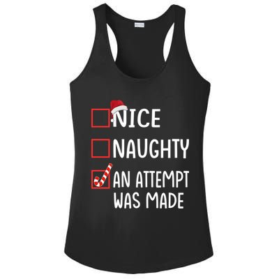 Christmas List Xmas Gift Nice Naughty An Attempt Was Made Gift Ladies PosiCharge Competitor Racerback Tank