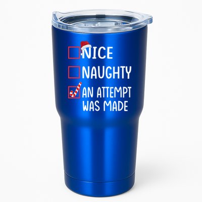 Christmas List Xmas Gift Nice Naughty An Attempt Was Made Gift Tumbler