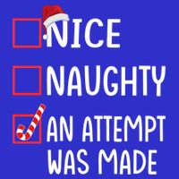Christmas List Xmas Gift Nice Naughty An Attempt Was Made Gift Womens T-Shirt