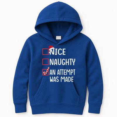 Christmas List Xmas Gift Nice Naughty An Attempt Was Made Gift Kids Hoodie