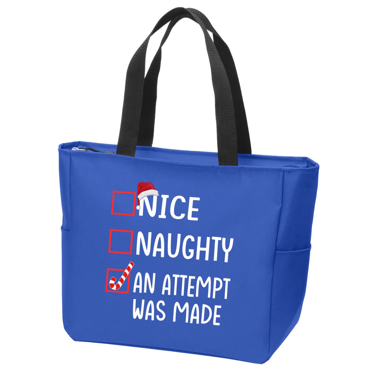 Christmas List Xmas Gift Nice Naughty An Attempt Was Made Gift Zip Tote Bag