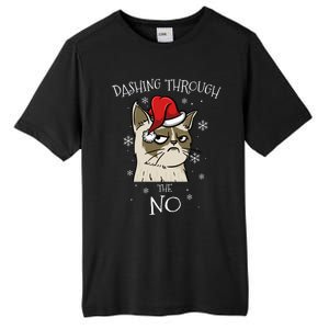 Cat Lover Xmas Funny Gift Dashing Through No Grumpy Christmas Gift Tall Fusion ChromaSoft Performance T-Shirt