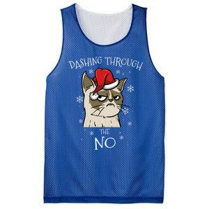 Cat Lover Xmas Funny Gift Dashing Through No Grumpy Christmas Gift Mesh Reversible Basketball Jersey Tank