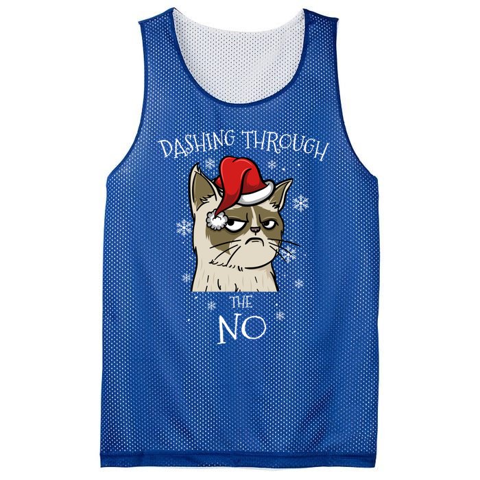 Cat Lover Xmas Funny Gift Dashing Through No Grumpy Christmas Gift Mesh Reversible Basketball Jersey Tank