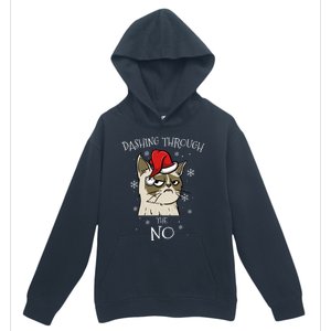 Cat Lover Xmas Funny Gift Dashing Through No Grumpy Christmas Gift Urban Pullover Hoodie