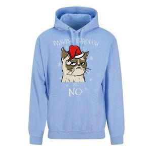 Cat Lover Xmas Funny Gift Dashing Through No Grumpy Christmas Gift Unisex Surf Hoodie