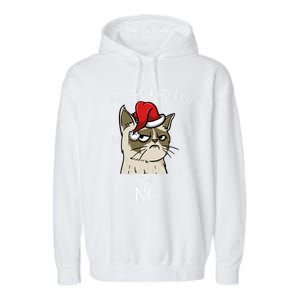 Cat Lover Xmas Funny Gift Dashing Through No Grumpy Christmas Gift Garment-Dyed Fleece Hoodie