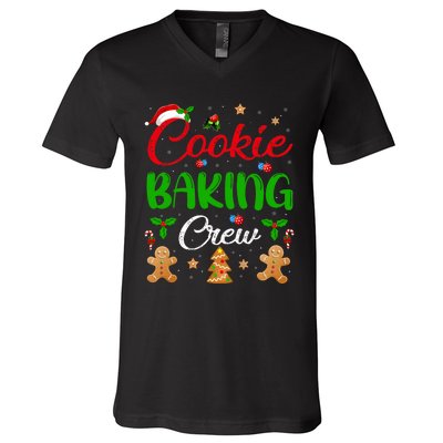 Cooking Lover Xmas Pajama Funny Cookie Baking Crew Christmas V-Neck T-Shirt