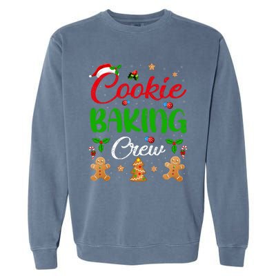 Cooking Lover Xmas Pajama Funny Cookie Baking Crew Christmas Garment-Dyed Sweatshirt