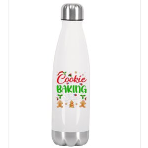 Cooking Lover Xmas Pajama Funny Cookie Baking Crew Christmas Stainless Steel Insulated Water Bottle